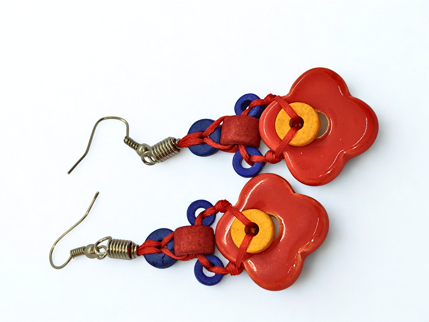 Set cercei + brățară handmade din ceramică „Ceramic Fiesta”