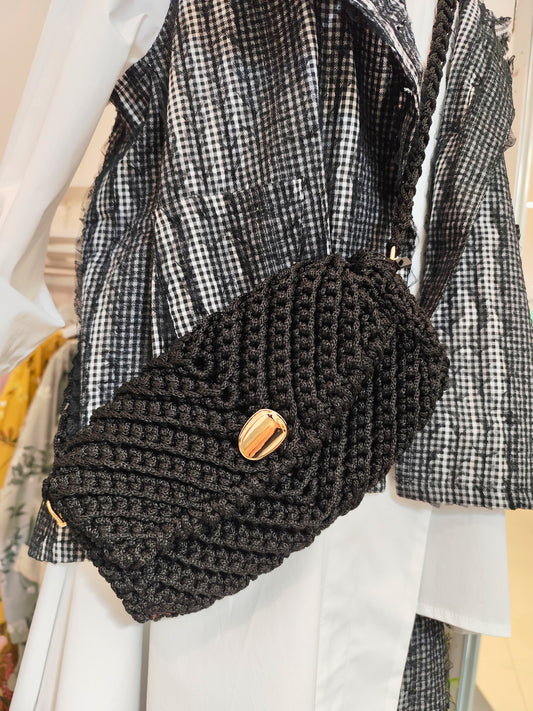 Geanta handmade „Élise Noir” – piesa unicat