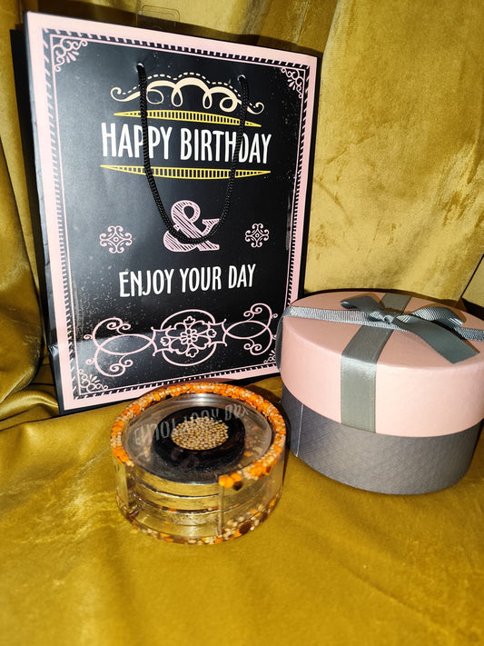 Set coastere „India” - Rășină, lemn și condimente