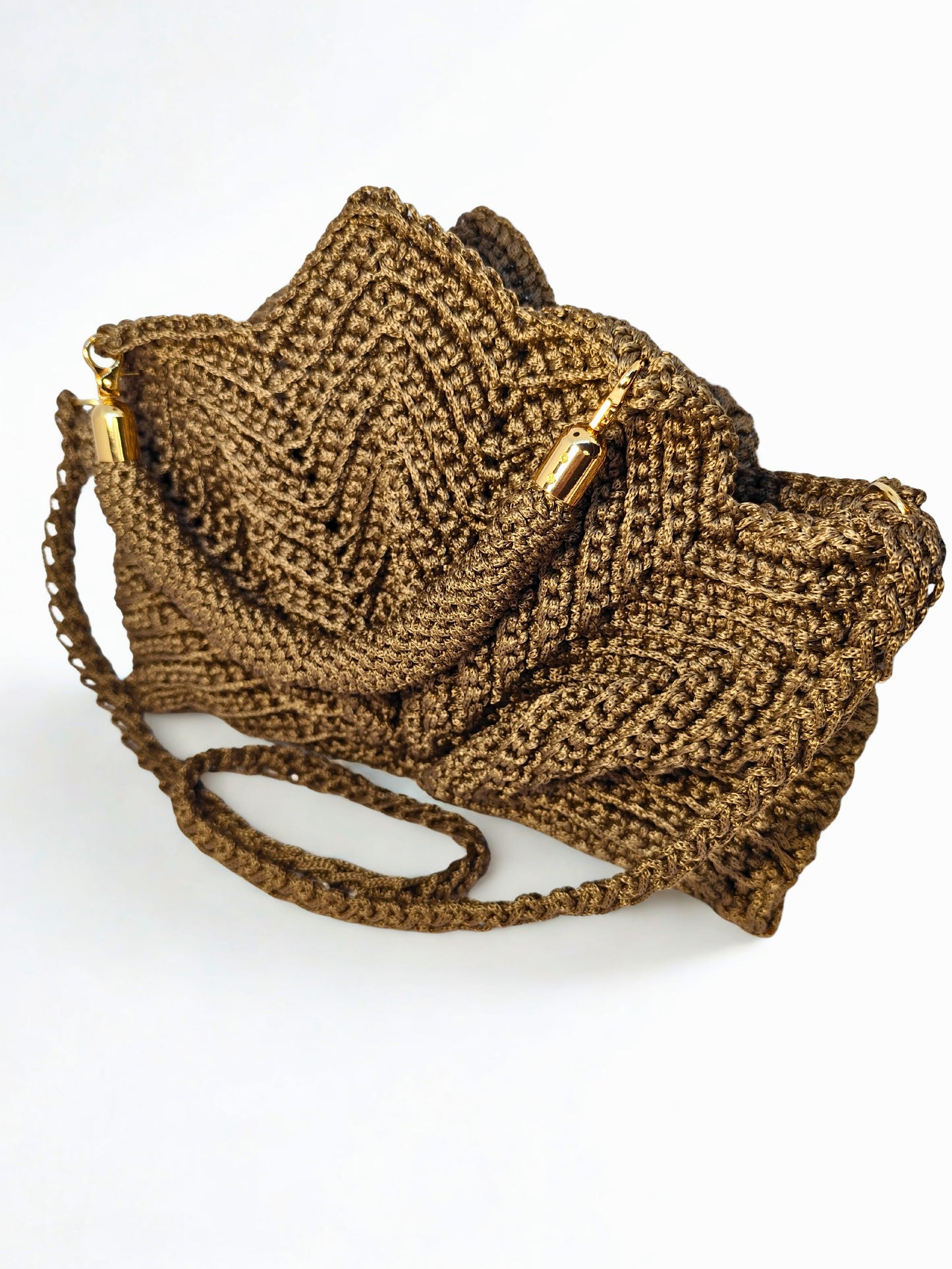 Geanta handmade „Terra”, cu design sculptural– piesa unicat