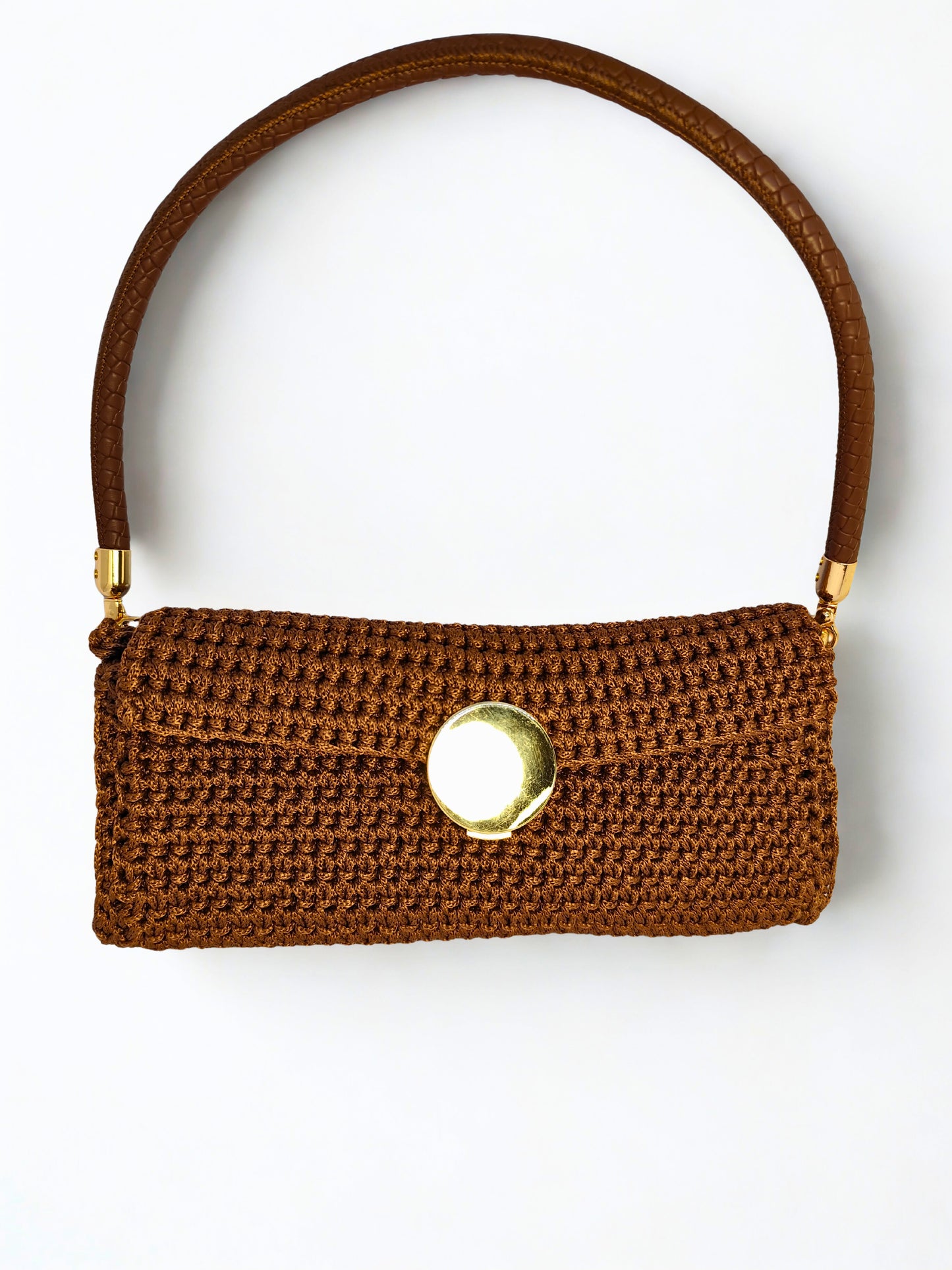 Geanta handmade „Caramel”, cu portofel inclus – piesa unicat