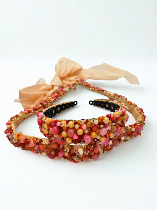 Set brau + cordeluta „Blush” - realizat manual