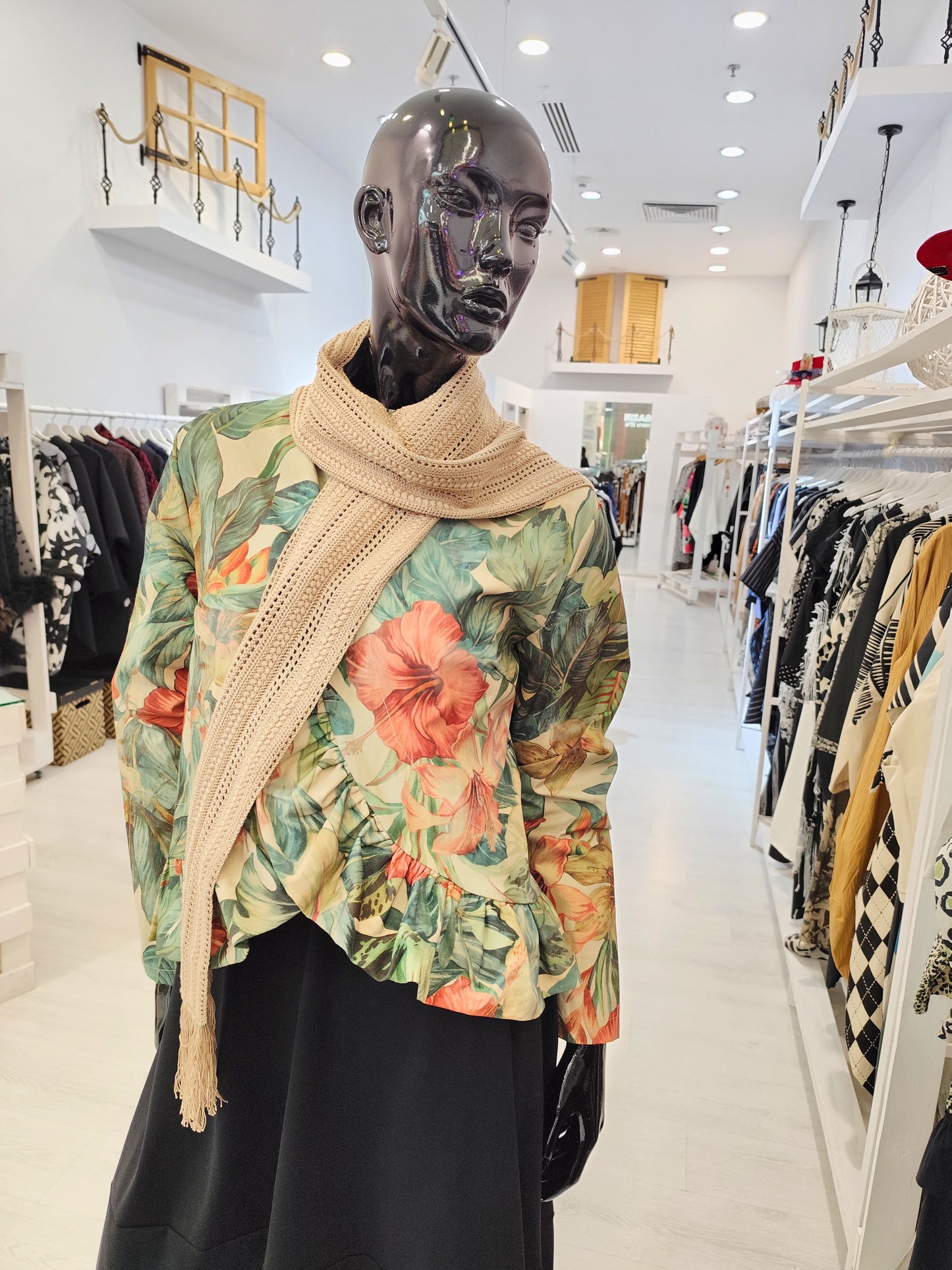 Șal handmade din mătase și bumbac „Desert Silk”
