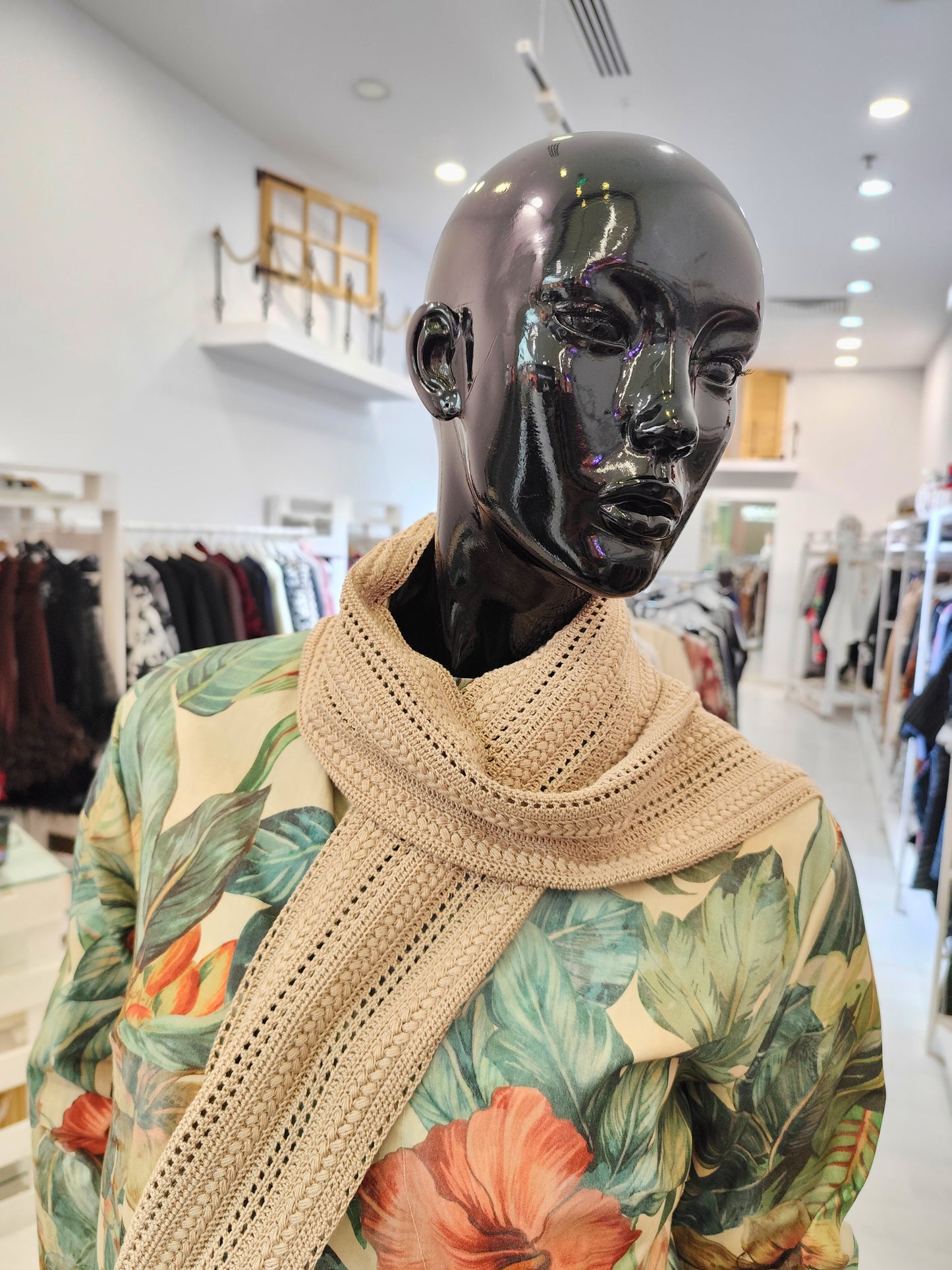 Șal handmade din mătase și bumbac „Desert Silk”