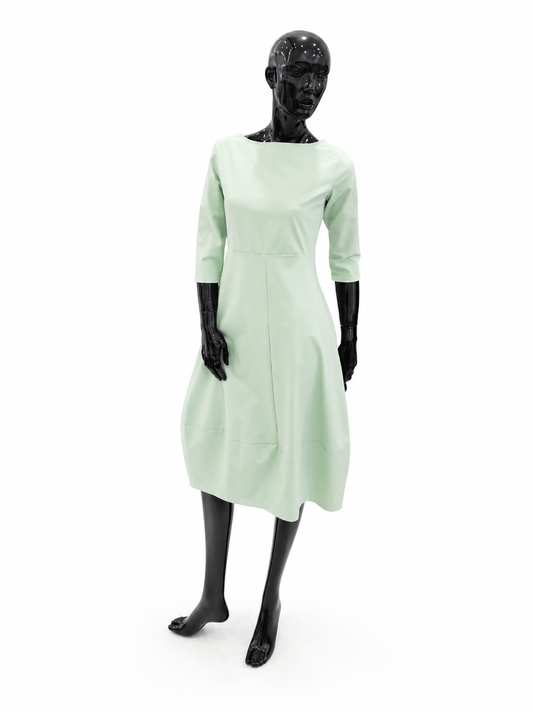 Rochie JnJ Couture roz pudrat/verdementă made in Italy
