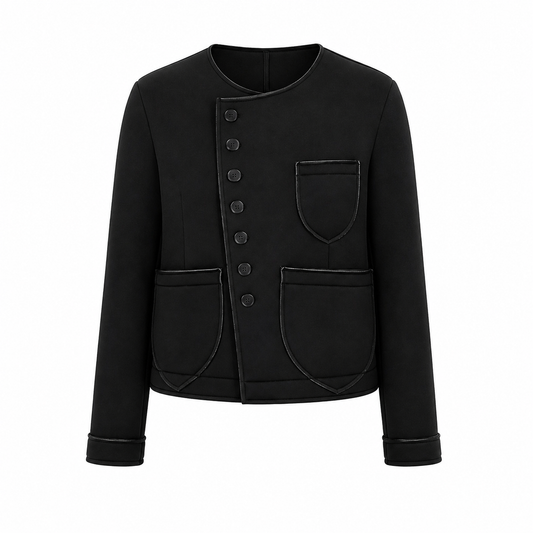 Jachetă scurtă Wendy Trendy „Torino” – negru minimalist