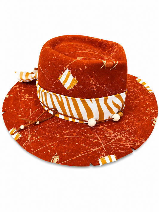 Pălărie terracotta din fetru australian - Piesă handmade in Ro