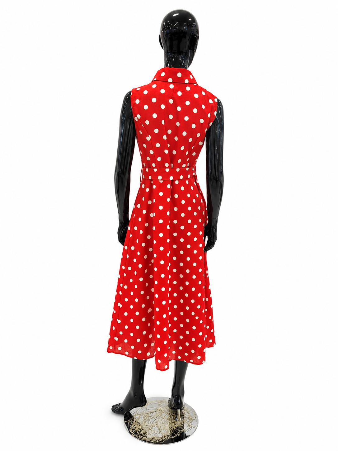 Rochie cu buline roșie/maro/neagră „Portofino”