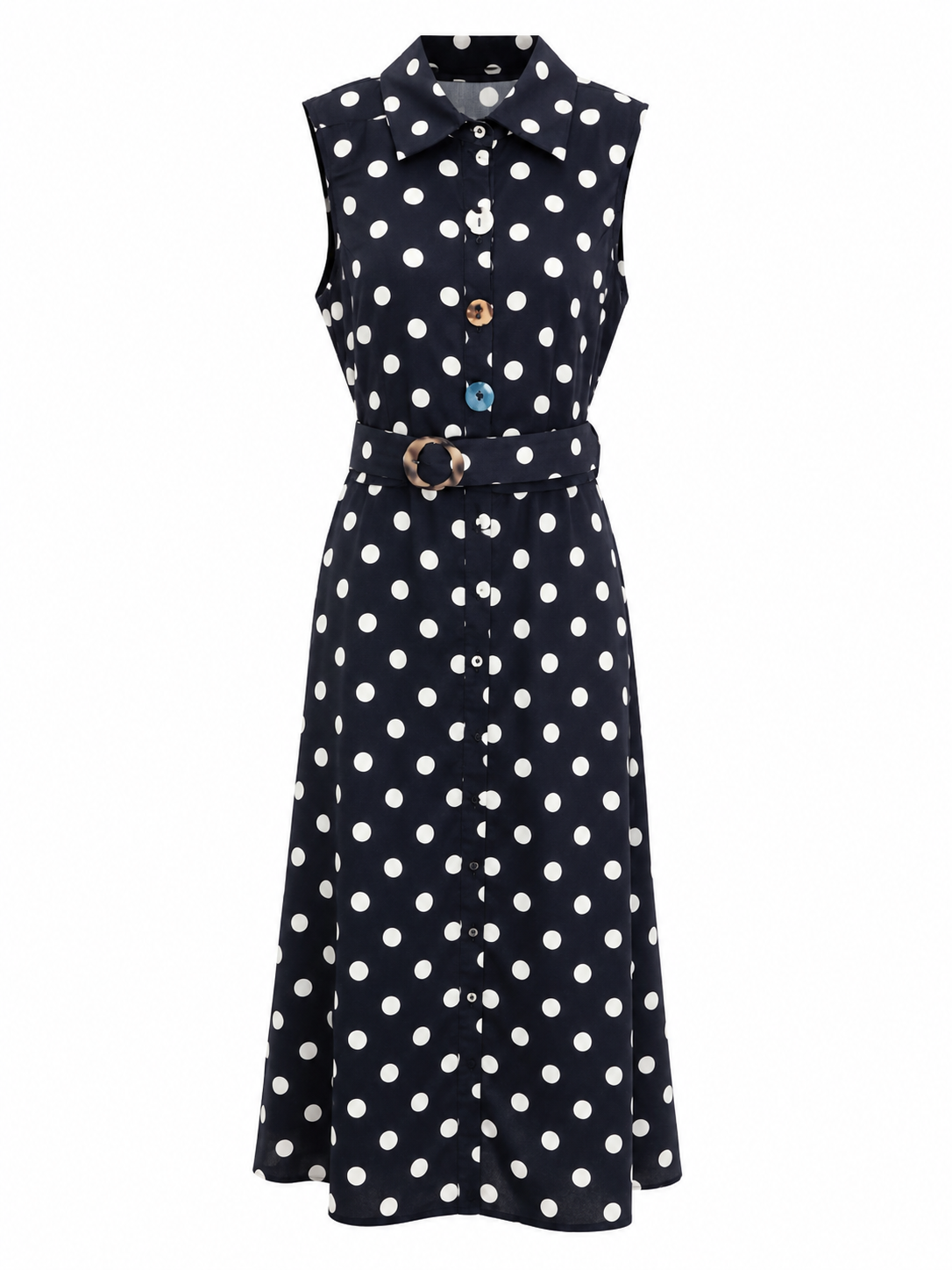 Rochie cu buline roșie/maro/neagră „Portofino”