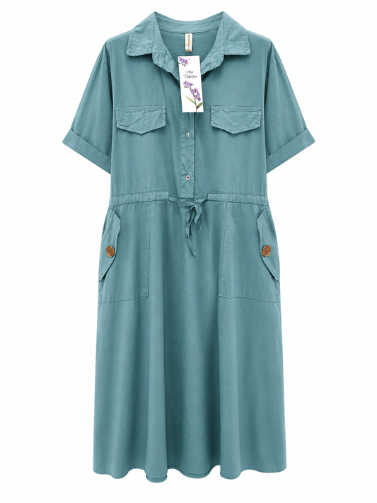 Rochie galbenă/bleu made in Italy „Taormina”