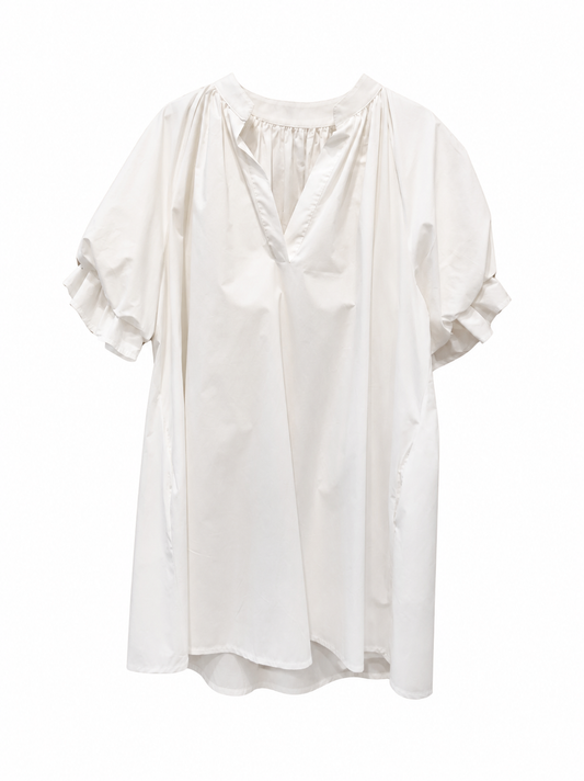 Rochie scurtă cu mâneci bufante diverse culori made in Italy