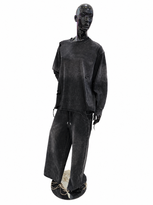 Set bluză și pantaloni Degrees Made in Italy „Matera” – Antracit Washed