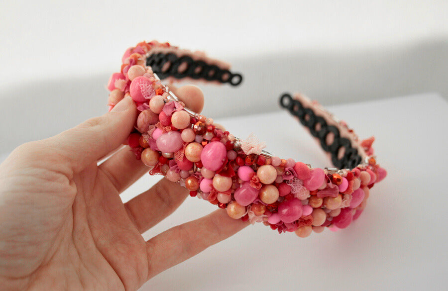 Cordeluță handmade cu jad roz „Rose Blush”