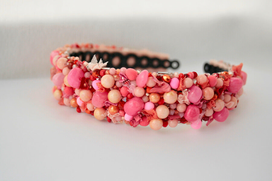 Cordeluță handmade cu jad roz „Rose Blush”