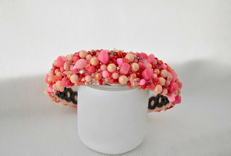 Cordeluță handmade cu jad roz „Rose Blush”