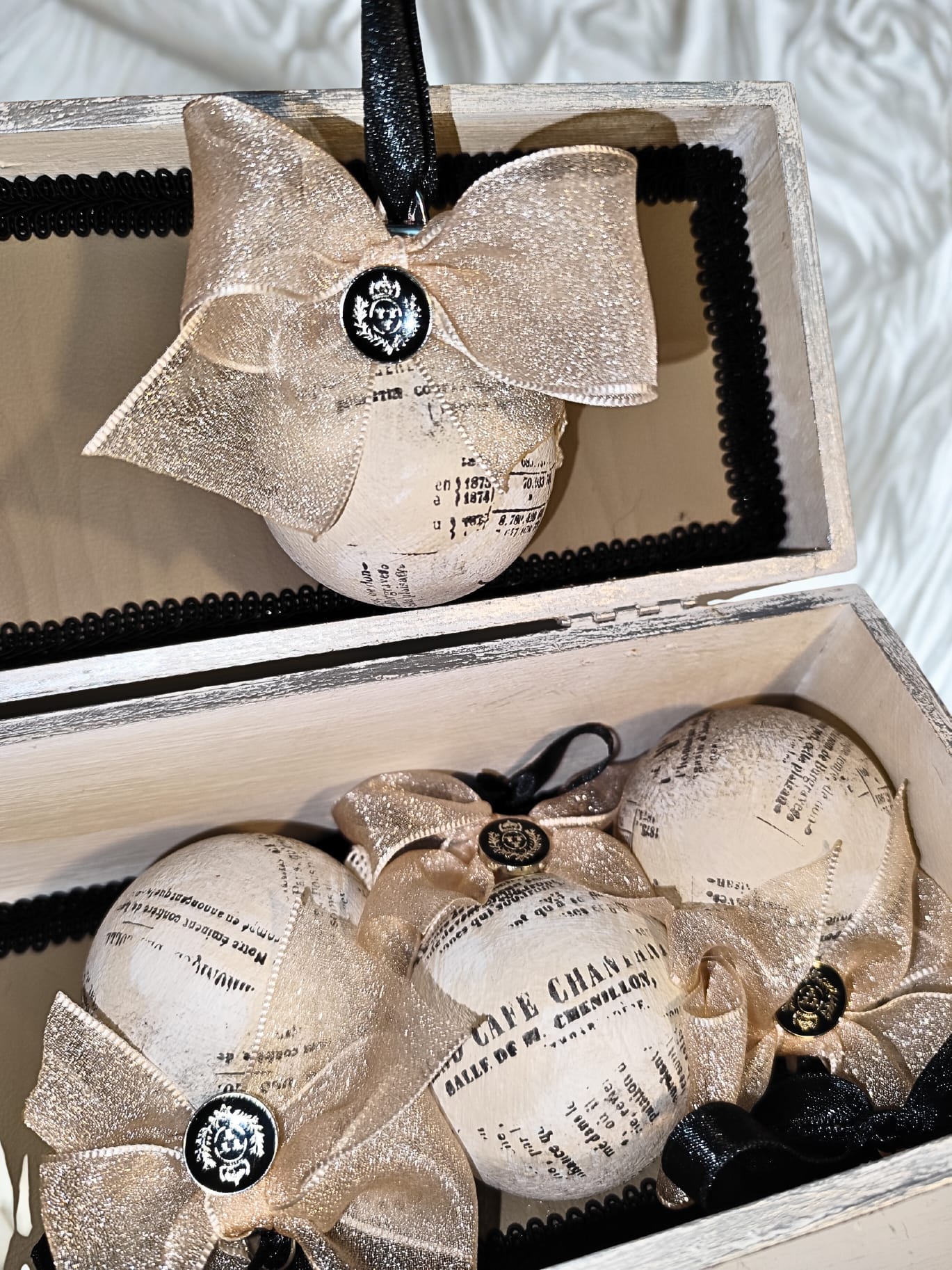 Set de cutie cu 6 globuri ediție luxury - Paris Taupe