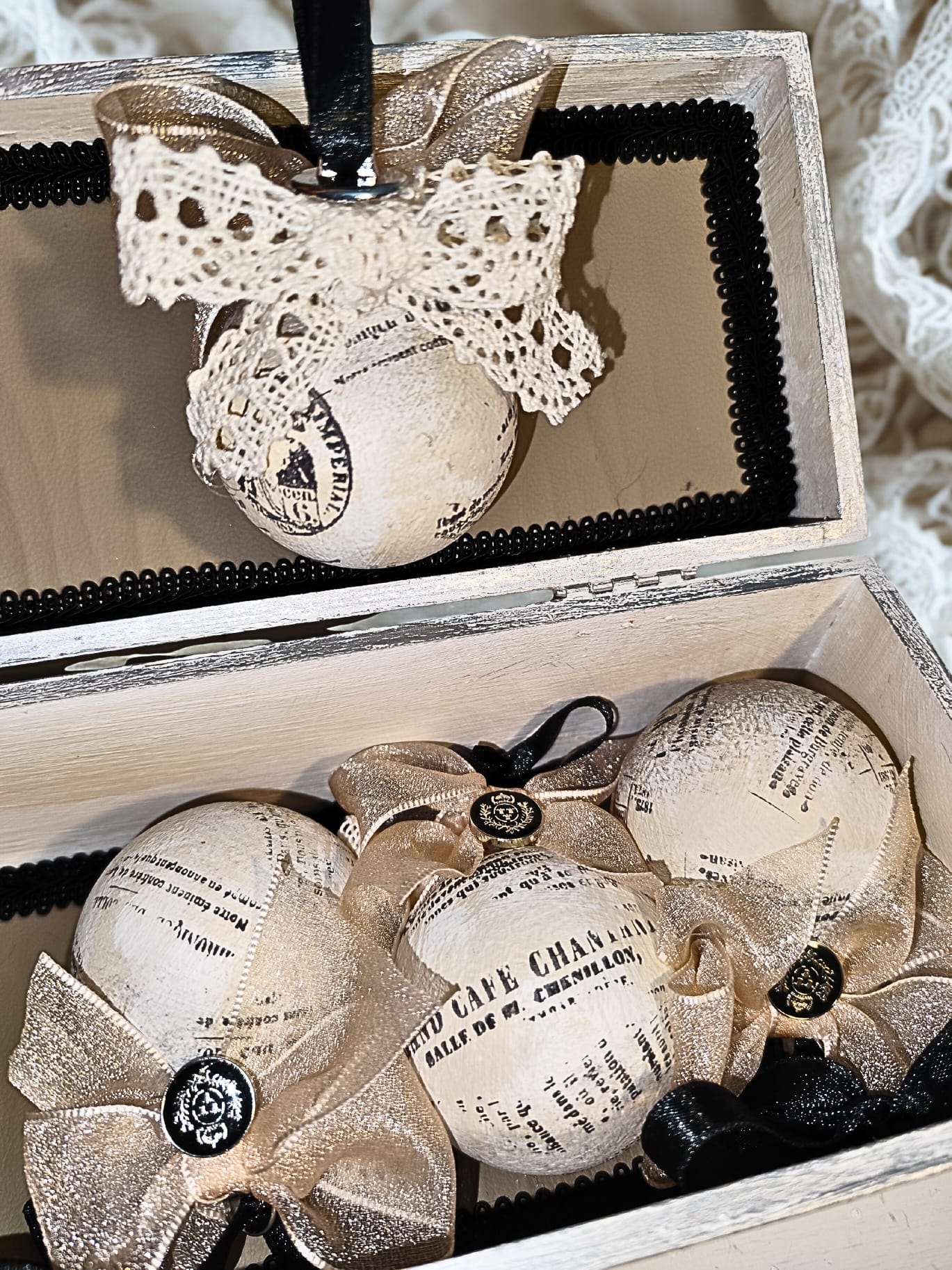 Set de cutie cu 6 globuri ediție luxury - Paris Taupe