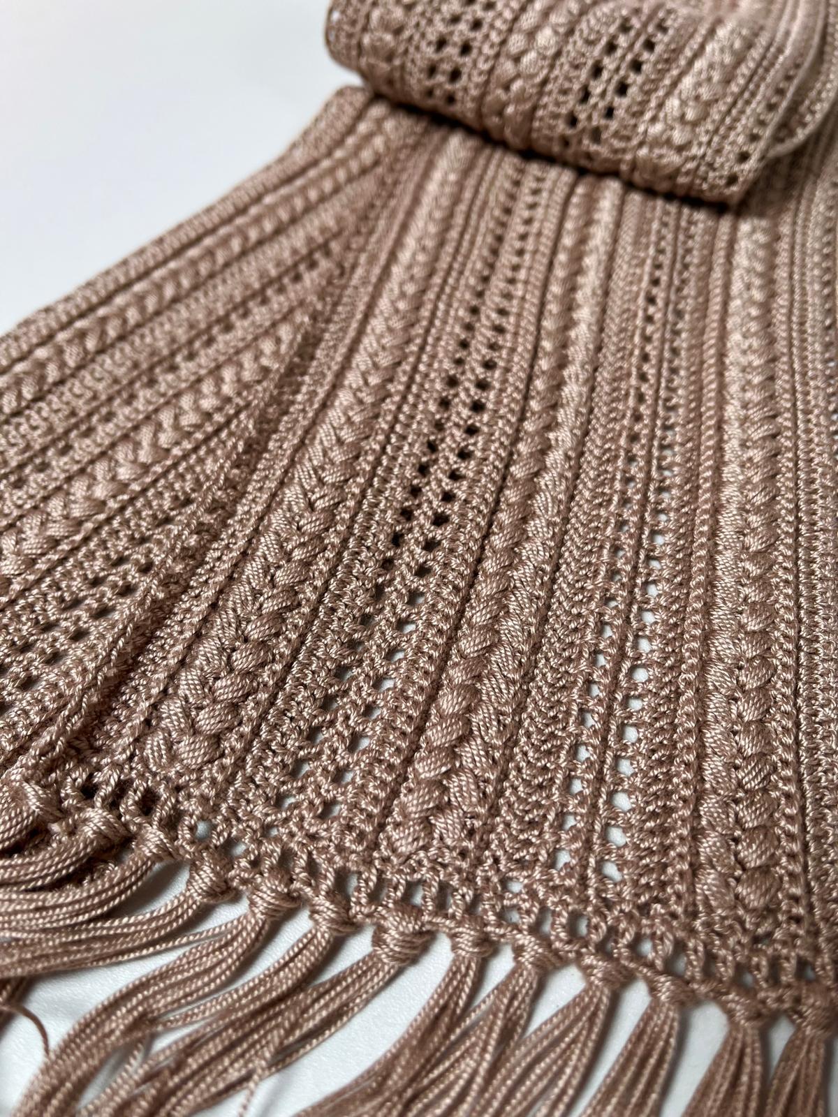 Șal handmade din mătase și bumbac „Desert Silk”