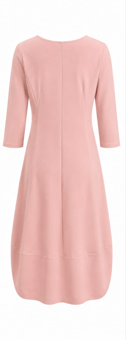 Rochie JnJ Couture roz pudrat/verdementă made in Italy