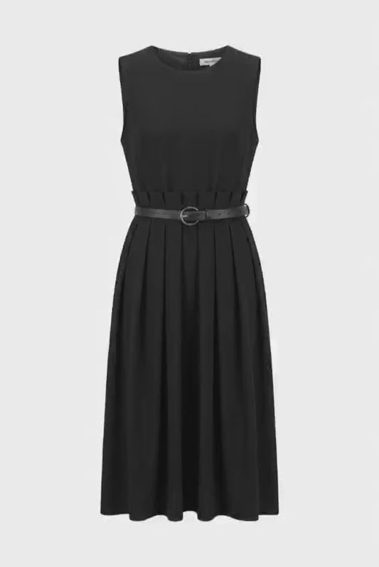 Rochie neagră cu curea Wendy Trendy „Firenze”